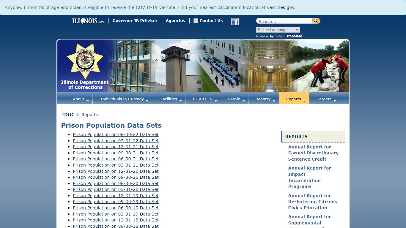 Prison Population Data Sets - Reports - Illinois